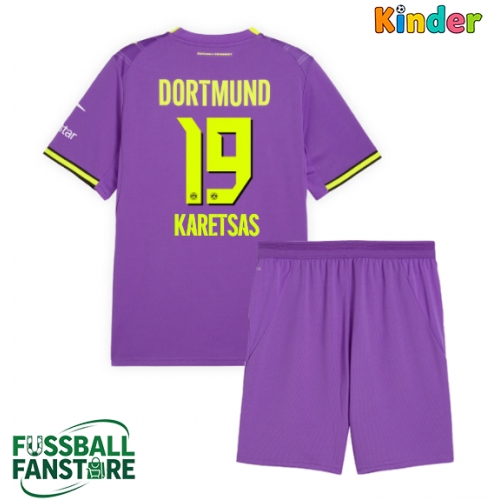Borussia Dortmund Konstantinos Karetsas #19 Replik 3rd trikot Kinder 2026-27 Kurzarm (+ Kurze Hosen)